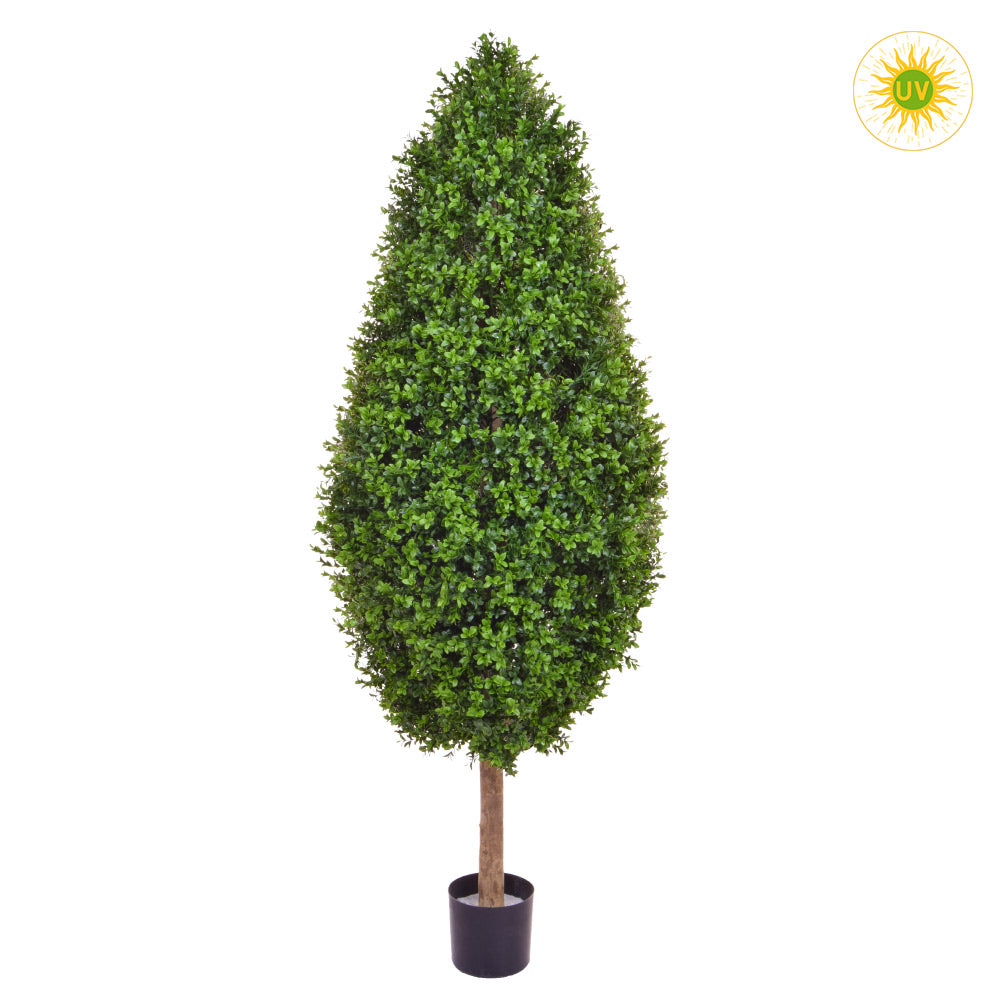 Élethű, UV-álló kialakítású, zöld színű buxus bokor műnövény