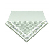 Kockás mintás, 100% pamut asztalterítő olívaágakkal díszített szegéllyel