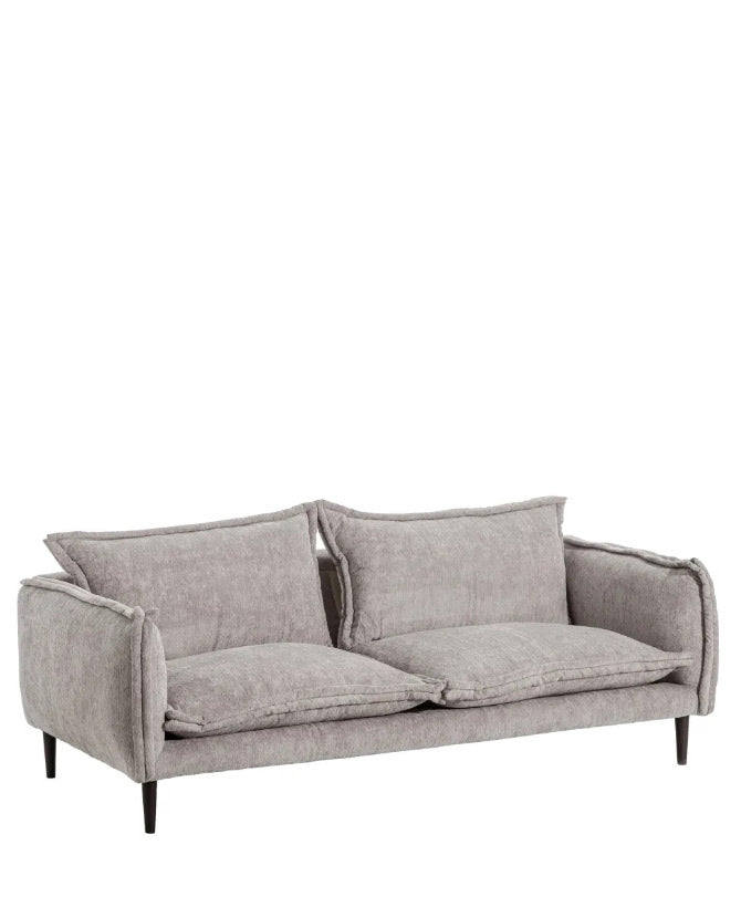 Formatervezett ,modern stílusú, szürke színű kanapé, kaucsukfa lábakkal