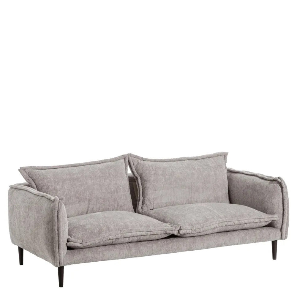 Formatervezett ,modern stílusú, szürke színű kanapé, kaucsukfa lábakkal