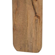 A kortárs stílusú, mangófából készült, natúr és sötétbarna színű dohányzóasztal láb részlete