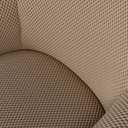 Kortárs stílusú, fekete fémvázas étkezőszék, bézs színű, kötött-hálós kárpittal