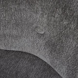 Kortárs stílusú, fém étkezőszék, sötétszürke színű jacquard-szövettel kárpitozva