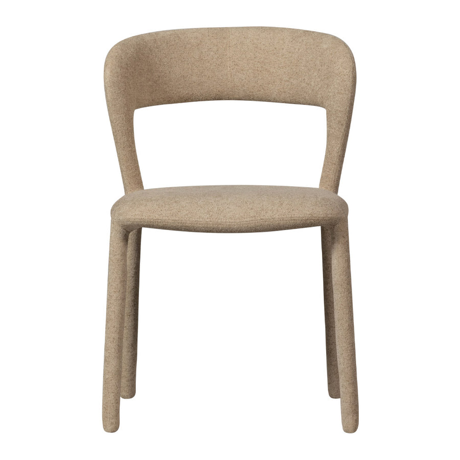 Kortárs stílusú, 76 cm magas, homokszínű buklé kárpitozású étkezőszék