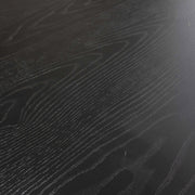 Kortárs stílusú, matt fekete színű fém étkezőasztal, fekete MDF asztallappal