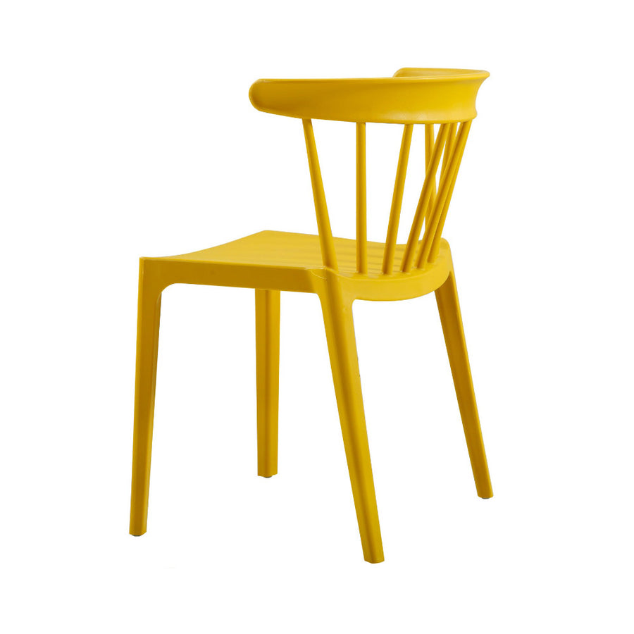 2 darab kortárs, modern stílusú, citromsárga színű, műanyag kerti szék