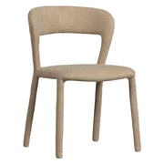 Kortárs stílusú, homokszínű, buklé hatású szövettel kárpitozott étkezőszék