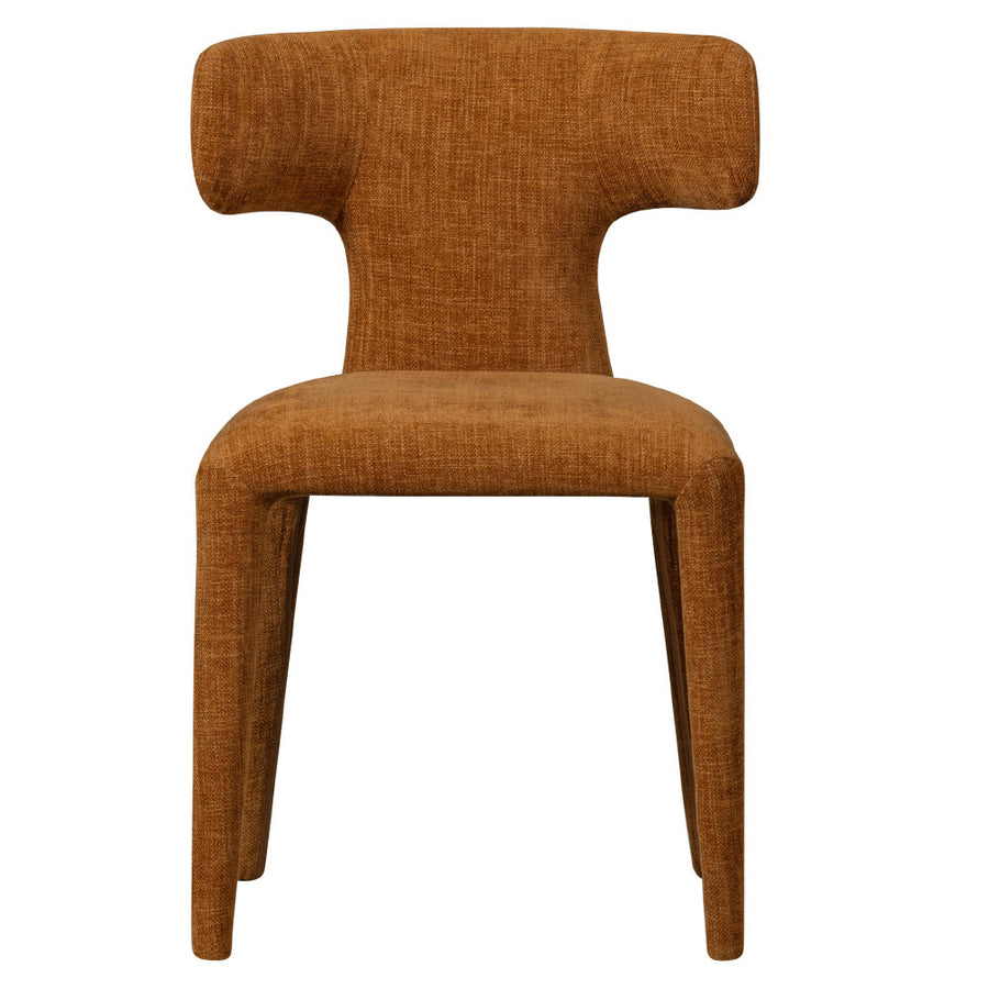 Kortárs stílusú, fahéjszínű szövettel kárpitozott, 78 cm magas étkezőszék