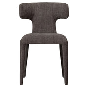 Kortárs stílusú, sötétszürke színű szövettel kárpitozott, 78 cm magas étkezőszék