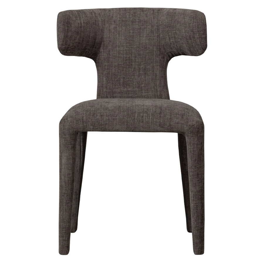 Kortárs stílusú, sötétszürke színű szövettel kárpitozott, 78 cm magas étkezőszék