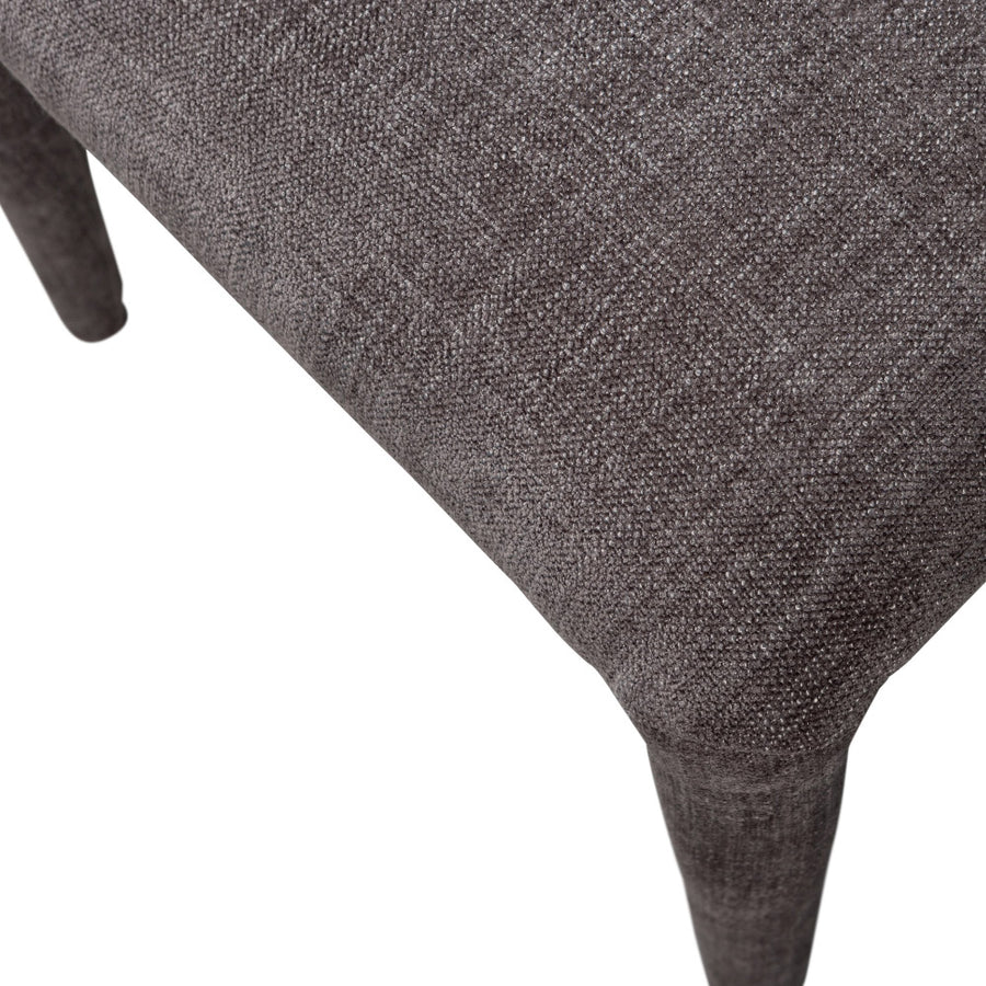 Kortárs stílusú, sötétszürke színű szövettel kárpitozott, 78 cm magas étkezőszék