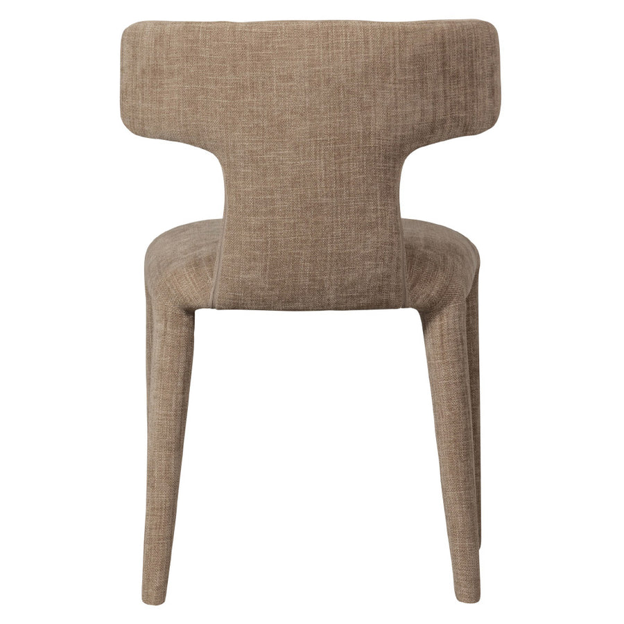 Kortárs stílusú, homokszínű szövettel kárpitozott, 78 cm magas étkezőszék 