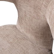 Kortárs stílusú, homokszínű szövettel kárpitozott, 78 cm magas étkezőszék 