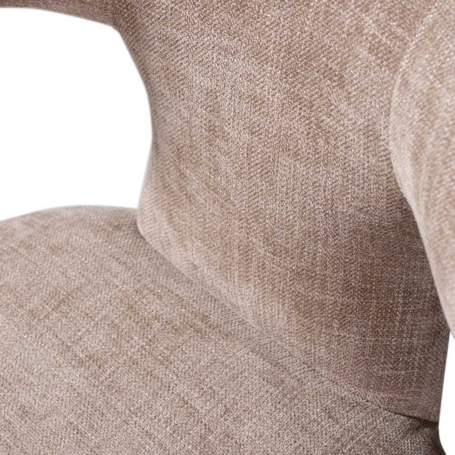 Kortárs stílusú, homokszínű szövettel kárpitozott, 78 cm magas étkezőszék 