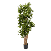 Élethű megjelenésű, mű sárkányfa, fekete színű műanyag cserépben