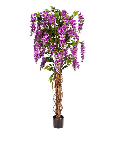 Élethű, lila színű mű akác fa valódi fából készült, indaszerű törzzsel