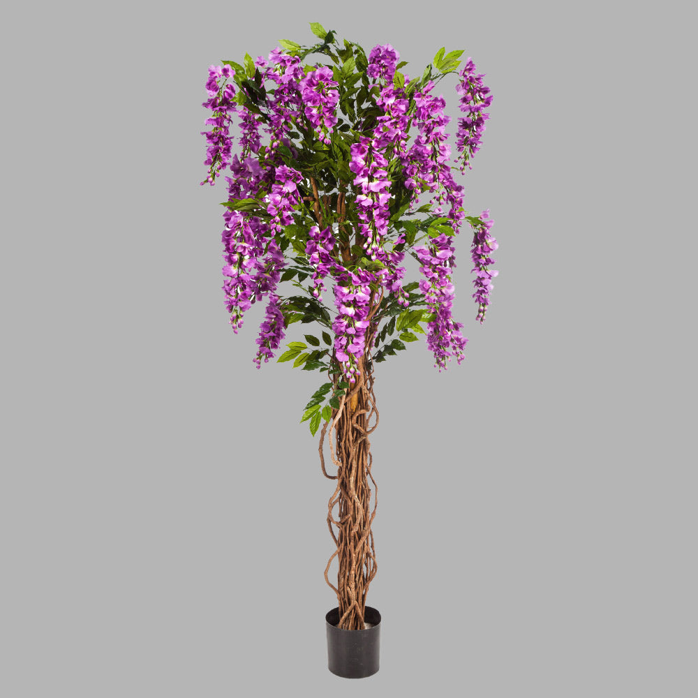 Élethű, lila színű mű akác fa valódi fából készült, indaszerű törzzsel