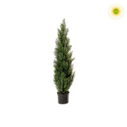 UV-álló, 120 cm magas, mű cédrus tuja műnövény fekete, műanyag cserépben
