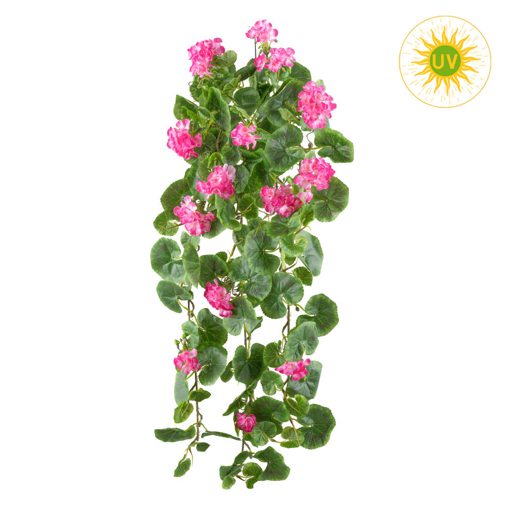 UV-álló mű muskátli csüngő 80 cm rózsaszín GERANIUM