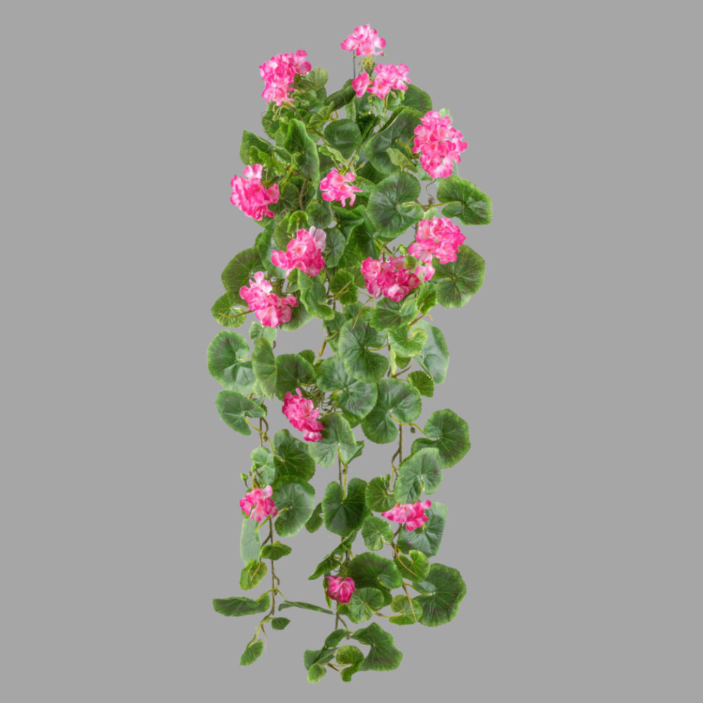 UV-álló mű muskátli csüngő 80 cm rózsaszín GERANIUM