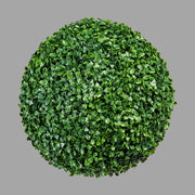 Élethű megjelenésű, nagyméretű, UV-álló, dekorációs bukszus gömb.