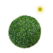 Élethű megjelenésű, nagyméretű, UV-álló, dekorációs bukszus gömb.