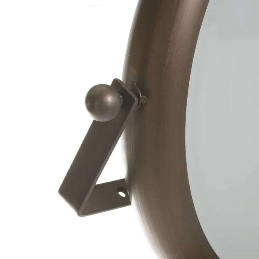 Loft stílusú, antikolt rézszínű, 48 cm széles és 40 cm magas, fém falitükör