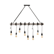 Loft stílusú, antikolt fehér színű fémből készült függeszték lámpa nyolc foglalattal