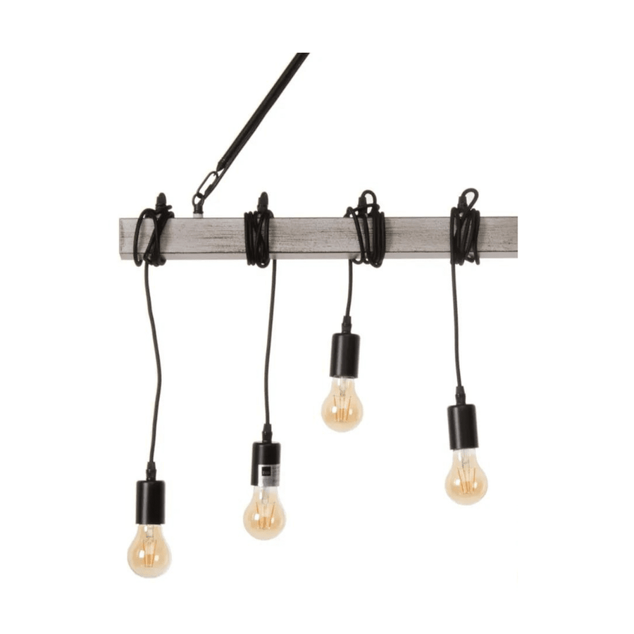 Loft stílusú, antikolt fehér színű fémből készült függeszték lámpa nyolc foglalattal