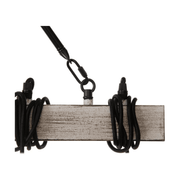 Loft stílusú, antikolt fehér színű fémből készült függeszték lámpa nyolc foglalattal