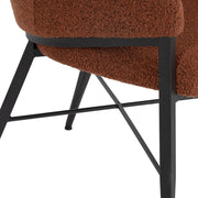 Kortárs stílusú, fekete színű fém étkezőszék salakvörös színű, poliészter kárpitozással