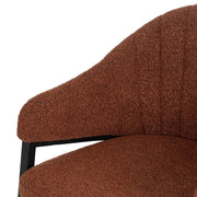 Kortárs stílusú, fekete színű fém étkezőszék salakvörös színű, poliészter kárpitozással