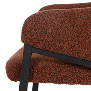 Kortárs stílusú, fekete színű fém étkezőszék salakvörös színű, poliészter kárpitozással