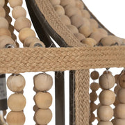 Natúr színű, tölgyfa gyöngysorokkal díszített függeszték lámpa.