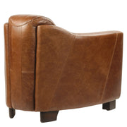 Vintage stílusú, antikolt whiskeybarna színű marhabőrrel kárpitozott, exkluzív bőrfotel