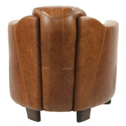 Vintage stílusú, antikolt whiskeybarna színű marhabőrrel kárpitozott, exkluzív bőrfotel