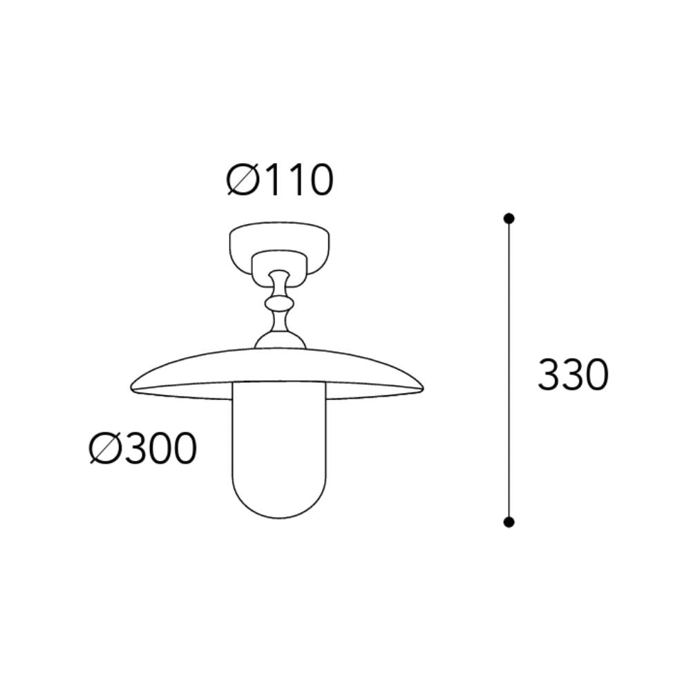 TRASIMENO loft réz mennyezeti lámpa 33 cm E27