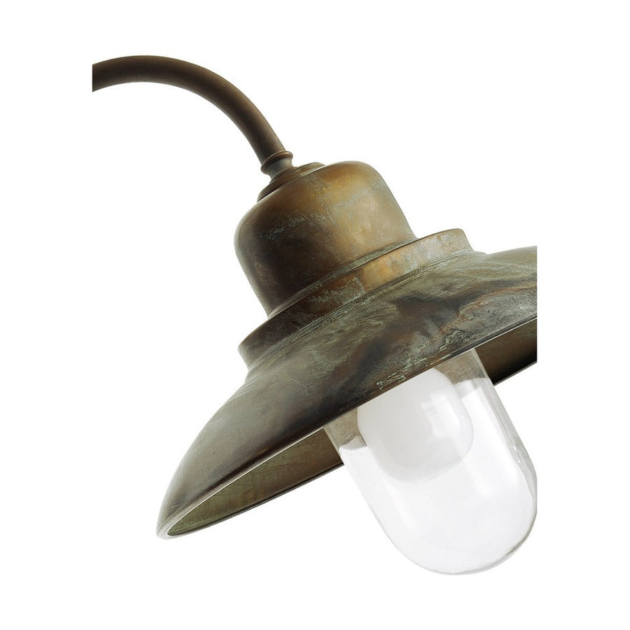 Loft stílusú, rézből készült falikar lámpa üvegbúrával