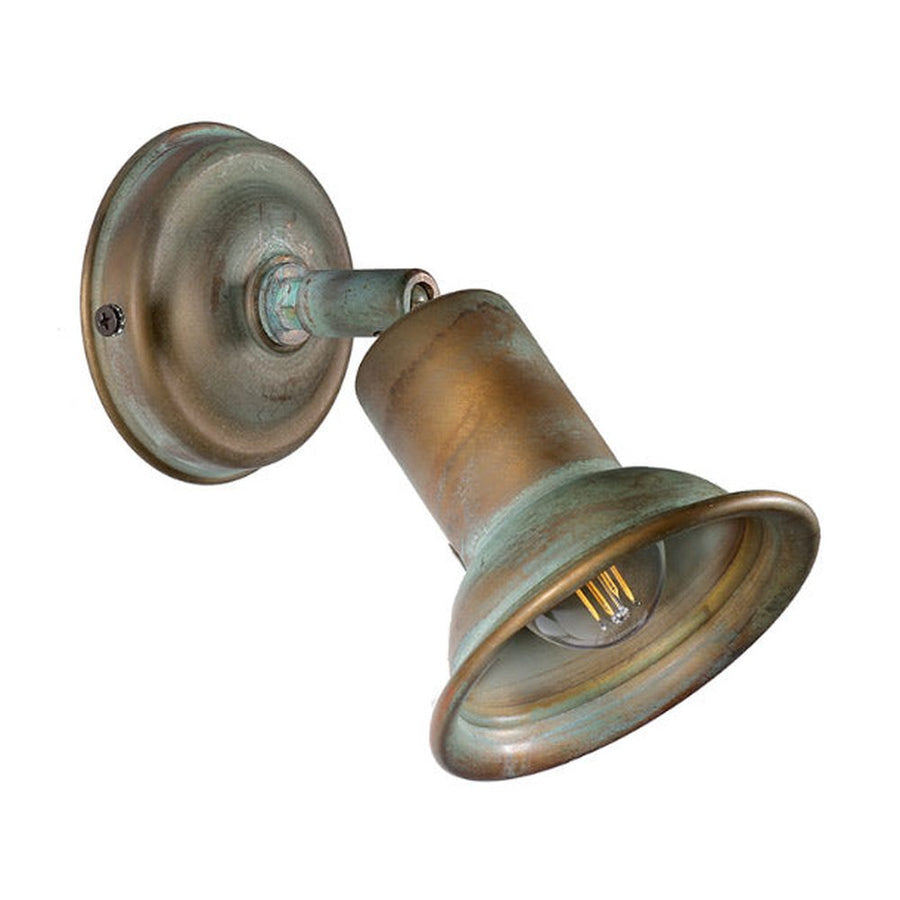 Vintage stílusú, réz spot lámpa egy foglalattal.