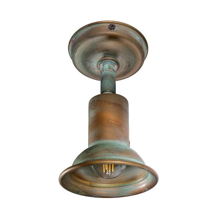 Vintage stílusú, réz spot lámpa egy foglalattal.