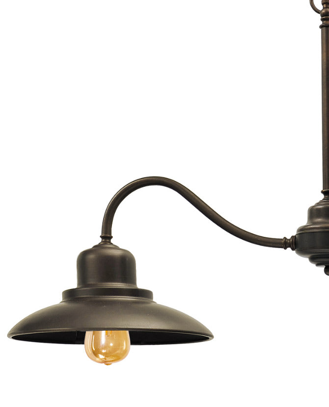 Loft stílusú, rézből készült, függeszték lámpa két darab lámpatesttel.