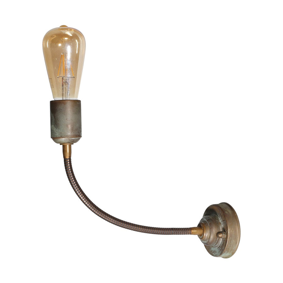 Loft stílusú, rézből készült, 48 cm hosszú, flexibilis falikar