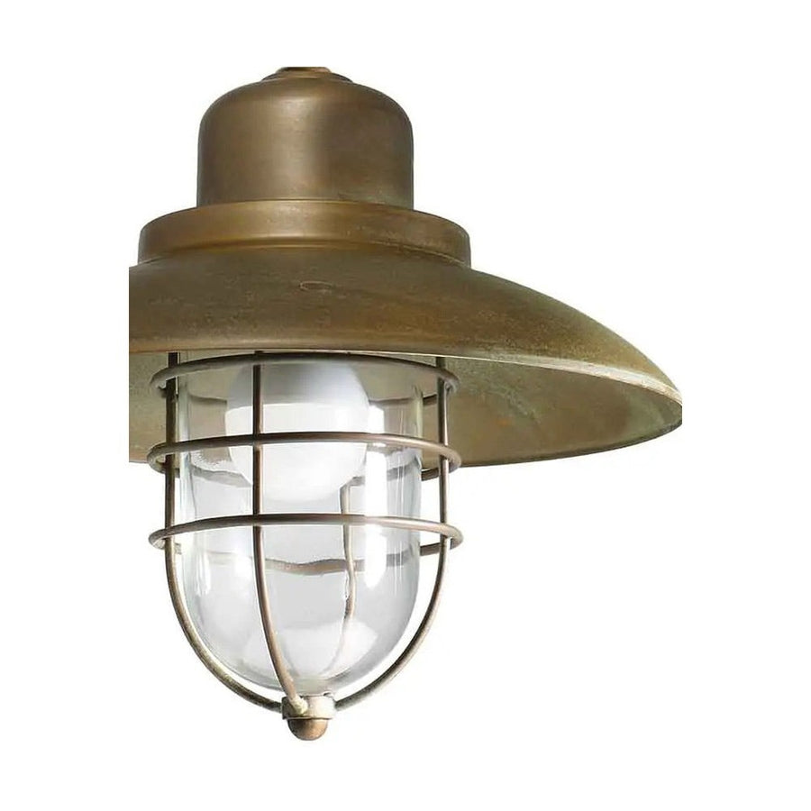 Loft stílusú, rézből készült falikar lámpa üvegbúrával