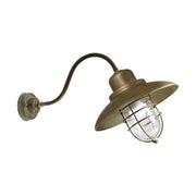 Loft stílusú, rézből készült falikar lámpa üvegbúrával