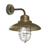 Loft stílusú, rézből készült falikar lámpa üvegbúrával