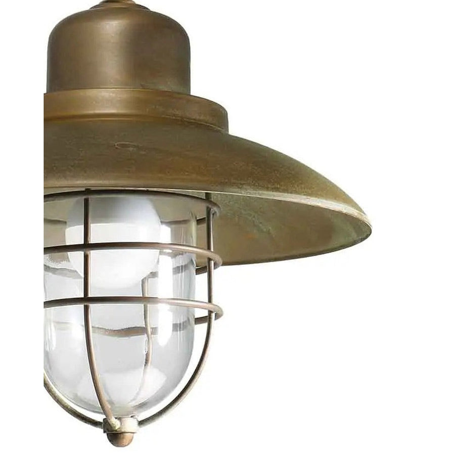 Loft stílusú, rézből készült mennyezeti lámpa fémrácsos üvegbúrával