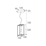 CUBIC ipari stílusú réz függeszték 72 cm E27