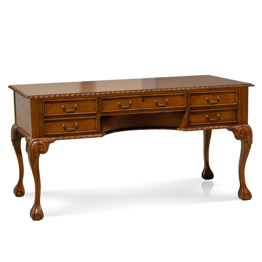 Klasszikus stílusú, mahagónifából készült Chippendale stílusú kézműves íróasztal