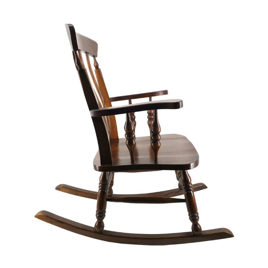 Koliniál stílusú, mahagónifából készült, kézműves hintaszék