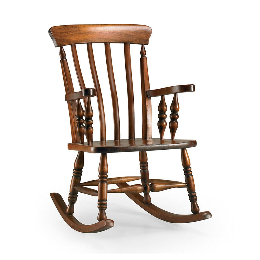 Koliniál stílusú, mahagónifából készült, kézműves hintaszék